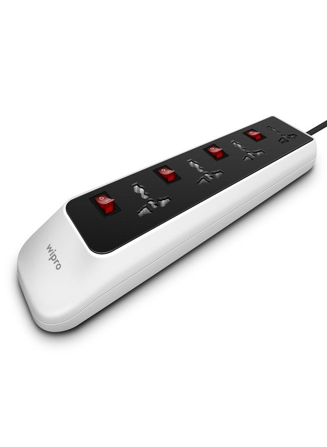 ويبرو سلك تمديد ويبرو نورث ويست 4+4 بطول مترين | حماية من ارتفاع التيار الكهربائي لأربعة منافذ | مفتاح تشغيل فردي | أمان للأطفال | فصل تلقائي | مقاوم للحريق، عبوة من قطعة واحدة - Image 2